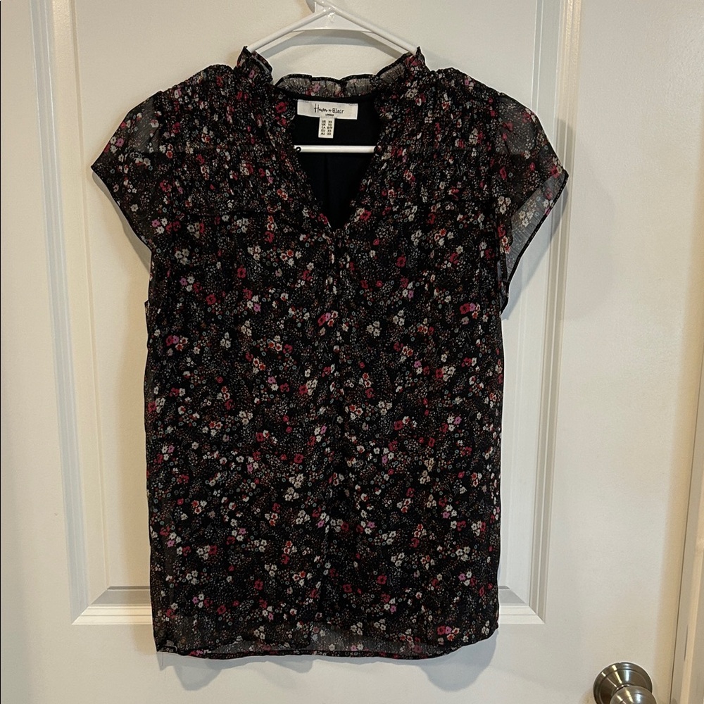 Elegant Black Floral Blouse